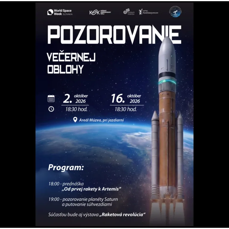 Pozorovanie večernej oblohy Pozvánka na pozorovanie večernej oblohy v trebišovskej hvezdárni