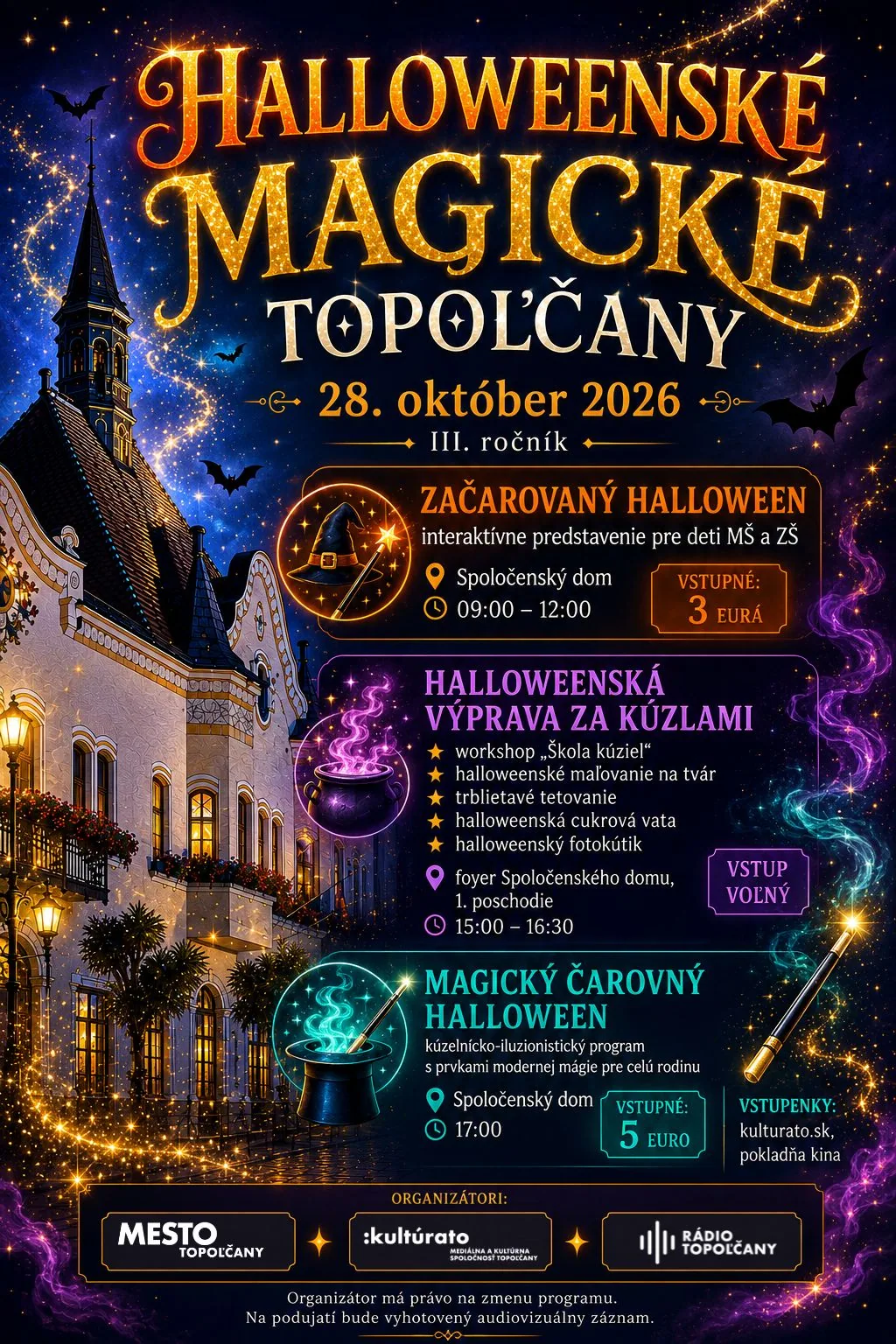 Halloweenské magické Topoľčany
