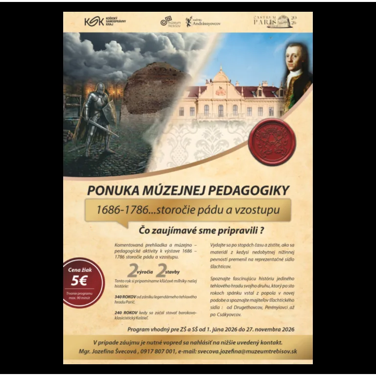 MUZEJNÁ PEDAGOGIKA k výstave 1686-1786…storočie pádu a vzostupu
