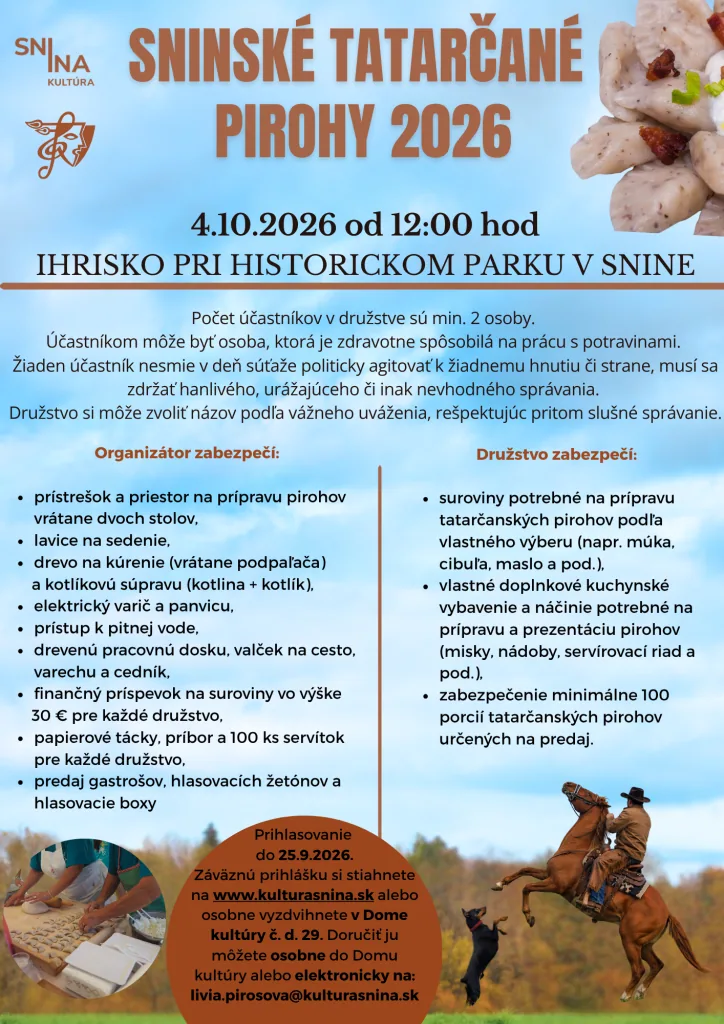 Sninské tatarčané pirohy 2026