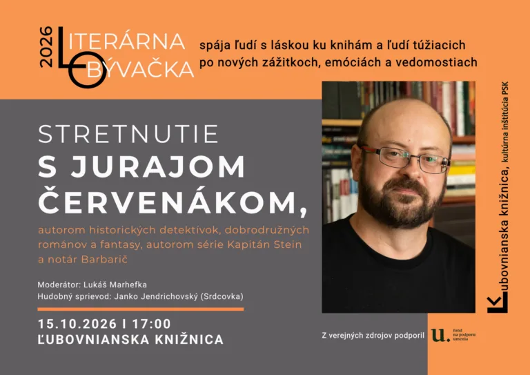 Stretnutie s Jurajom Červenákom - Literárna obývačka 2026