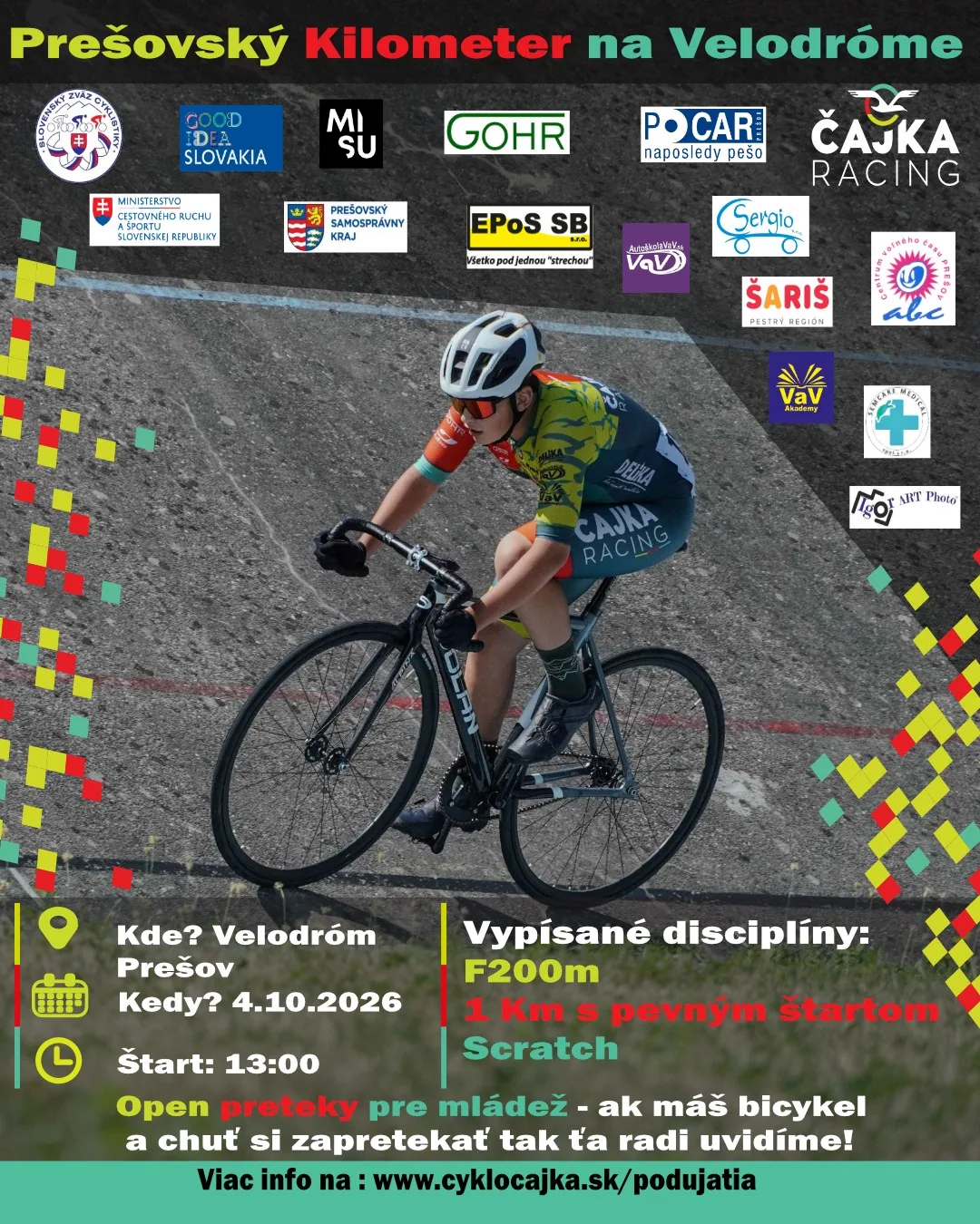 Plagát Prešovský kilometer na velodróme, 4. 10. 2026