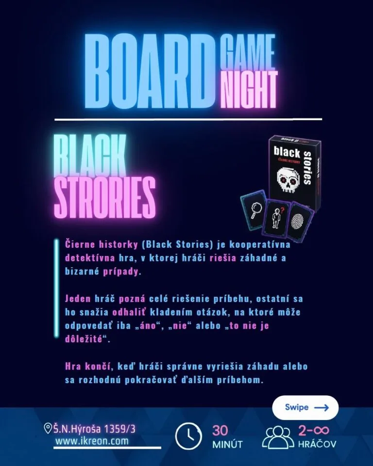BOARD GAME NIGHT: ČIERNE HISTORKY (Ikreon)