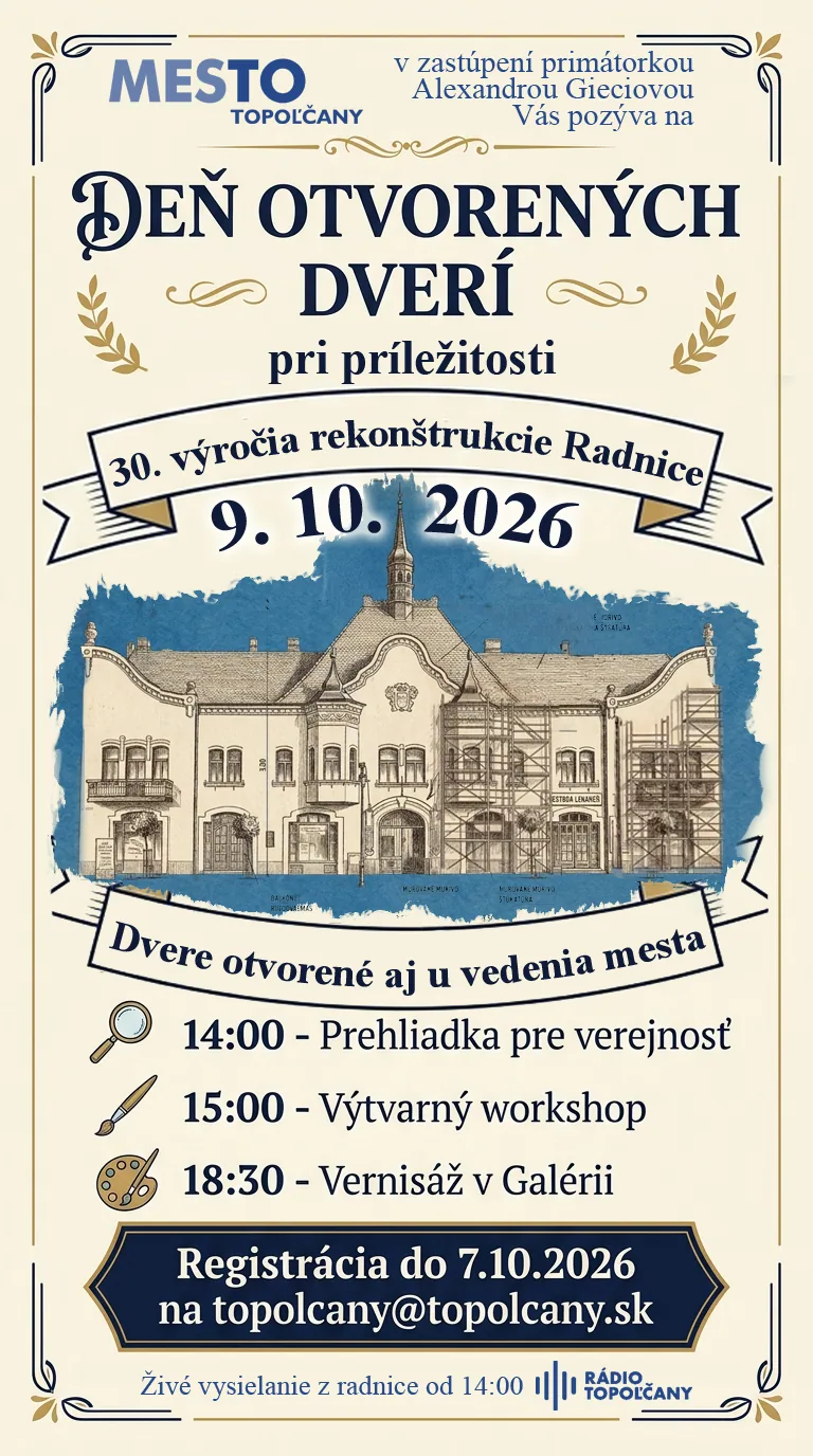 Deň otvorených dverí pri príležitosti 30. výročia rekonštrukcie Radnice