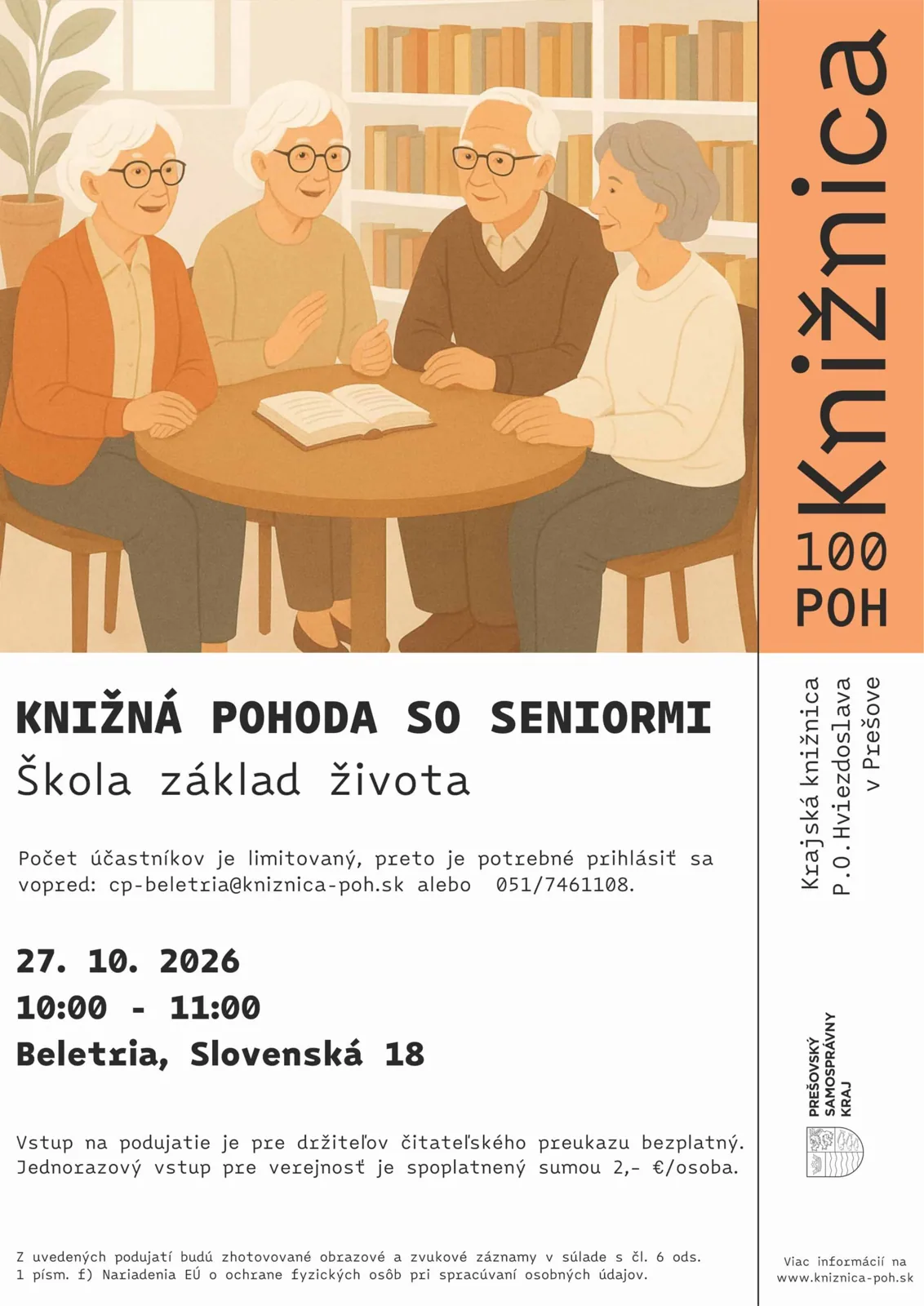 Knižná pohoda so seniormi – Škola základ života