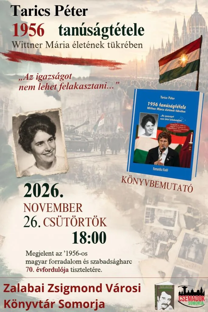 Péter Tarics: 1956 tanúságtétele Wittner Mária életének tükrében, prezentácia knihy