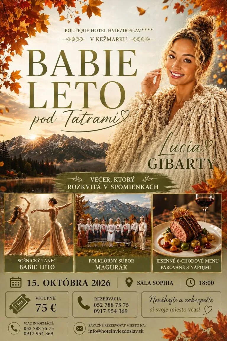 Babie leto v Hoteli Hviezdoslav**** – VEČER PLNÝ CHUTÍ A HUDBY