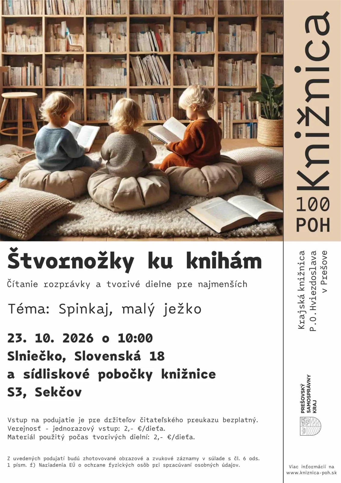 Štvornožky ku knihám – Spinkaj, malý ježko