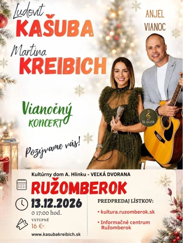ĽUDOVÍT KAŠUBA A MARTINA KREIBICH: VIANOČNÝ KONCERT (Kultúrny dom A. Hlinku)