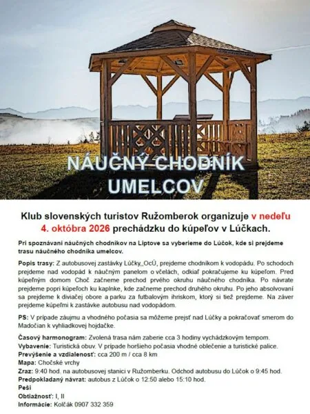 SPOZNAJME NÁUČNÉ CHODNÍKY NÁŠHO OKOLIA 8: NÁUČNÝ CHODNÍK UMELCOV
