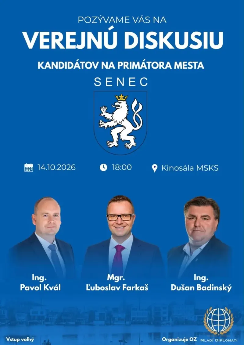 Verejná diskusia kandidátov na primátora mesta Senec