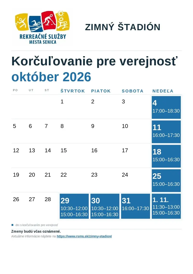 Korčuľovanie pre verejnosť Zimný štadión