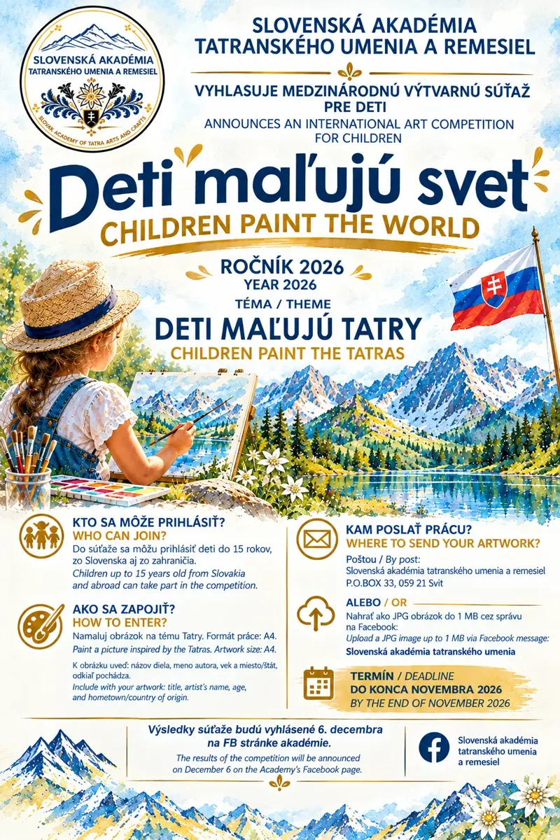 Deti maľujú Tatry – výtvarná súťaž v rámci projektu DETI MAĽUJÚ SVET